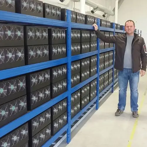 Advanced mining farm operations hosting various cryptocurrency miners