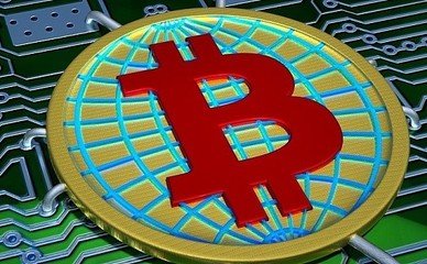 A powerful Bitcoin mining rig in action, symbolizing the core of cryptocurrency extraction